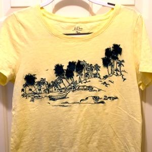 Yellow embroidered island tee shirt by J.Crew